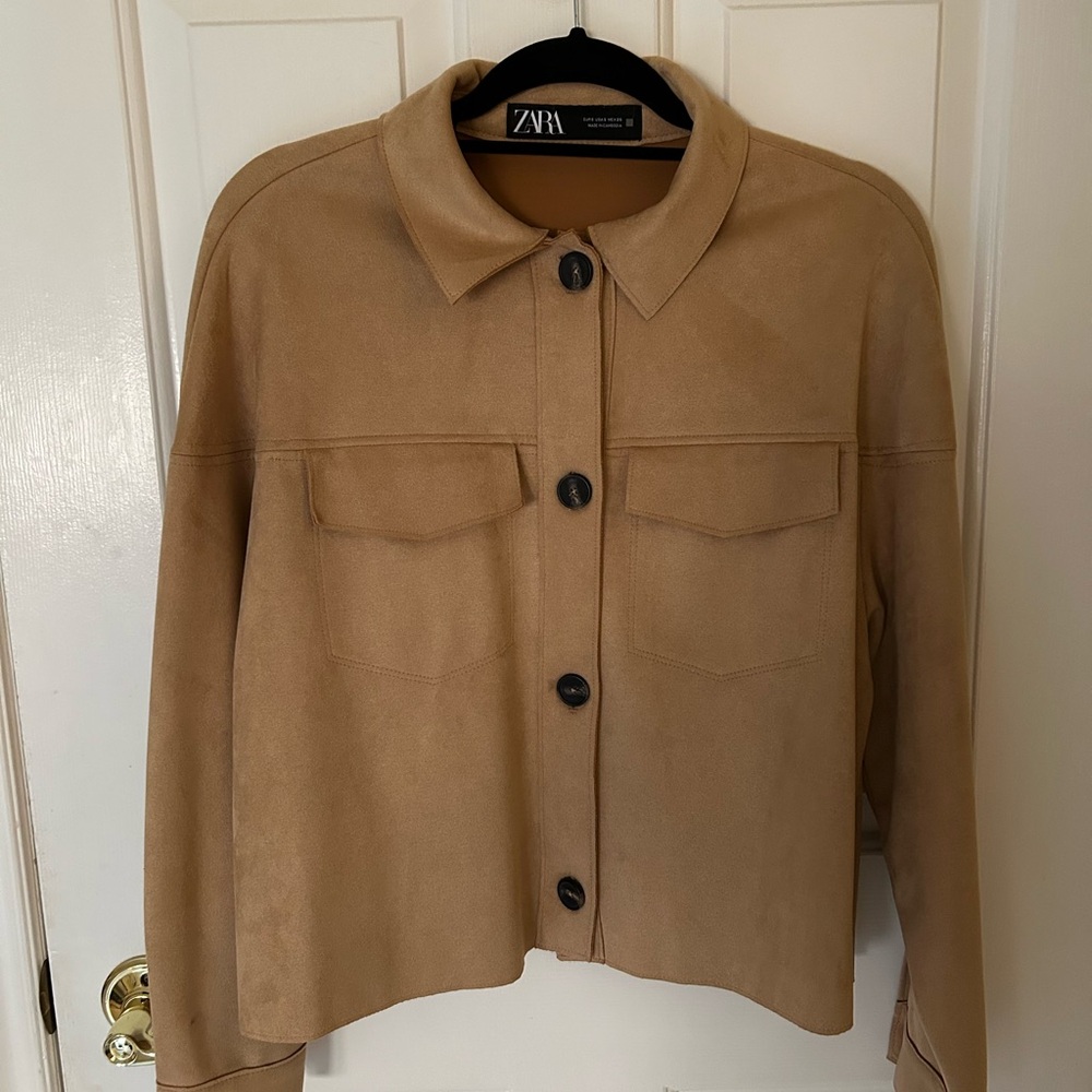 Zara Women's Faux Suede Tan Jacket